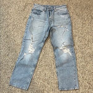 Distressed Blue Jeans
